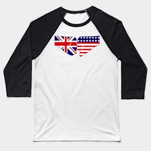 UK & USA Fist Bump Patriot Flag Series Baseball T-Shirt